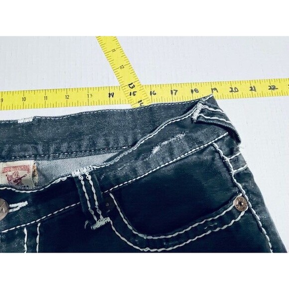 True Religion Billy Super T Straight Jeans Sz 40 Fits 38x31.5 Black Button Fly - Picture 8 of 16